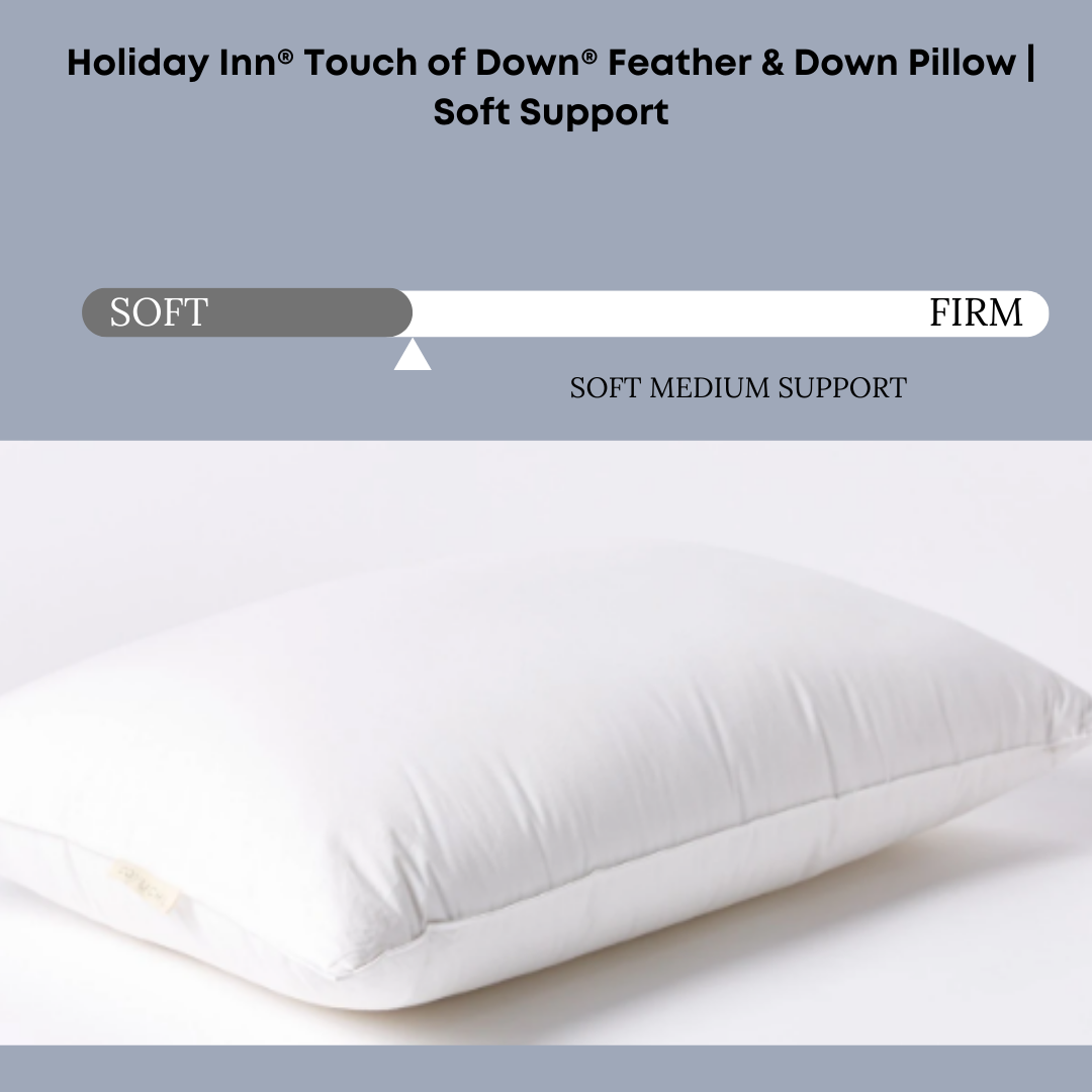 Holiday Inn® Touch of Down Feather & Down Pillow - Ultra Soft Support for Neck & Shoulder Relief | Perfect for Hotels, Home Bedding & Travel Comfort