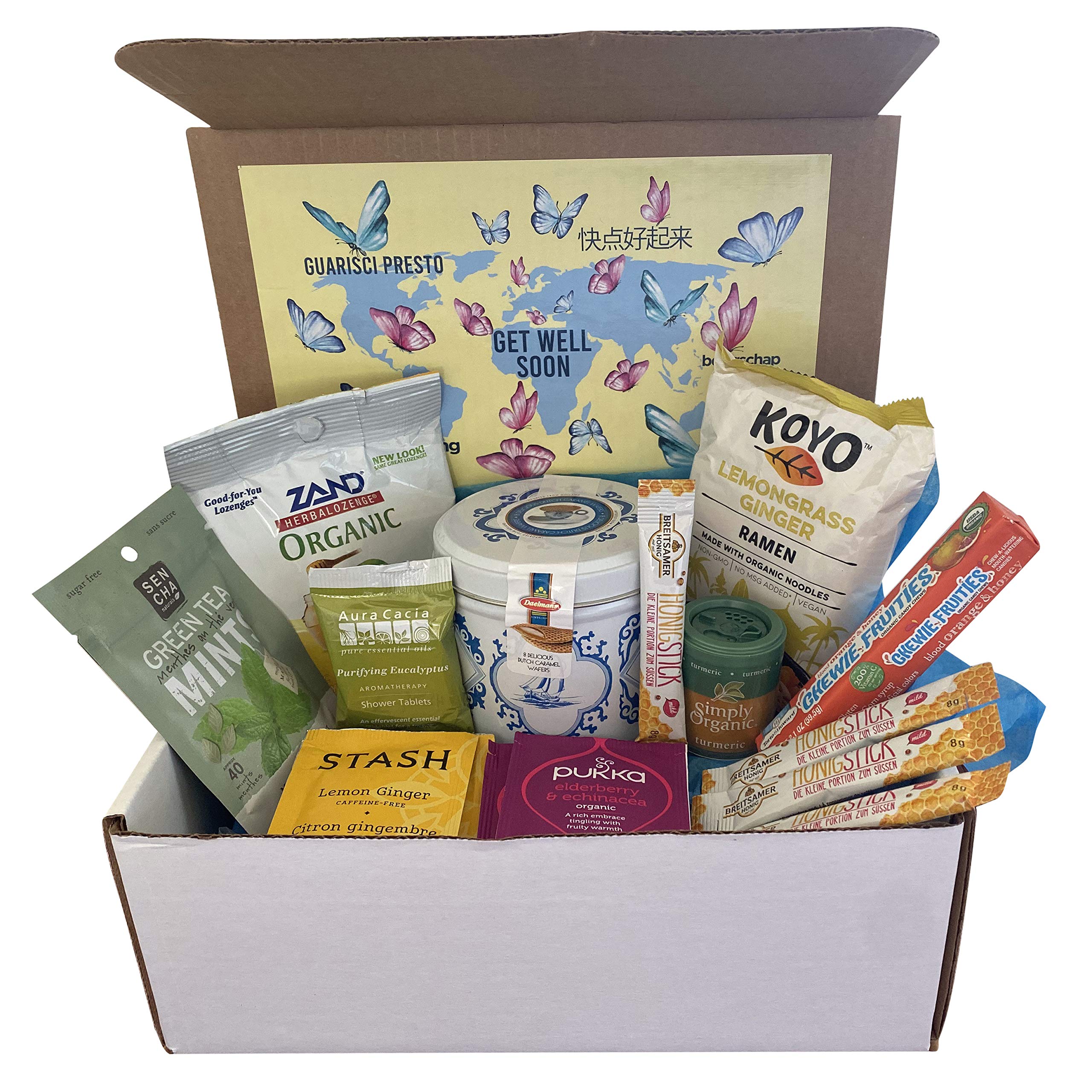 Get Well Soon Gift Basket - Assorted Comforting Soup, Tea & Global Snacks Care Package | Thoughtful Recovery Gift for Friends & Family | Perfect for Hospital, Home or Office