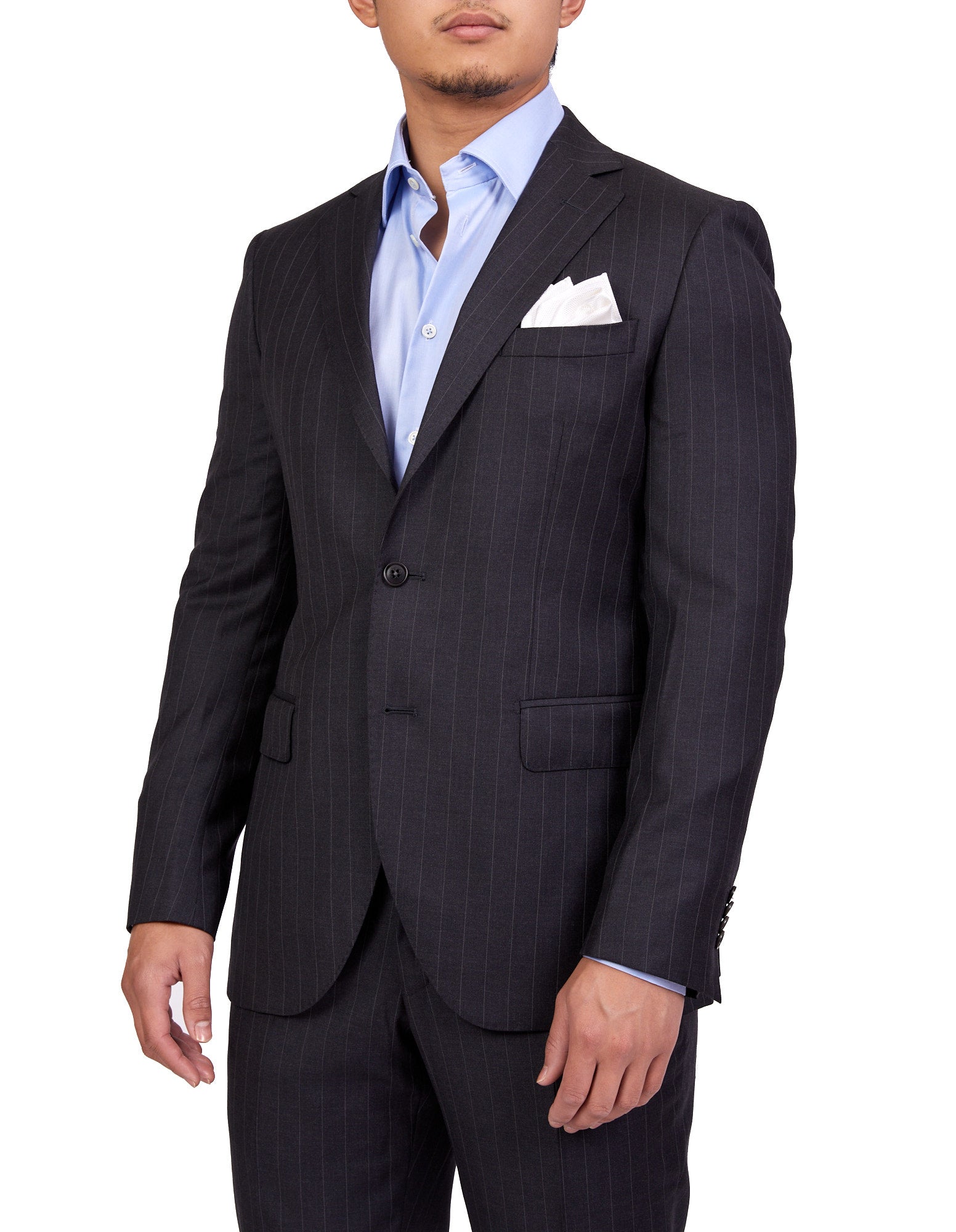 Henry Sartorial Boston Wool Suit for Men - Premium Charcoal Gray Business Suit - Perfect for Office, Weddings & Formal Events (Size Large)