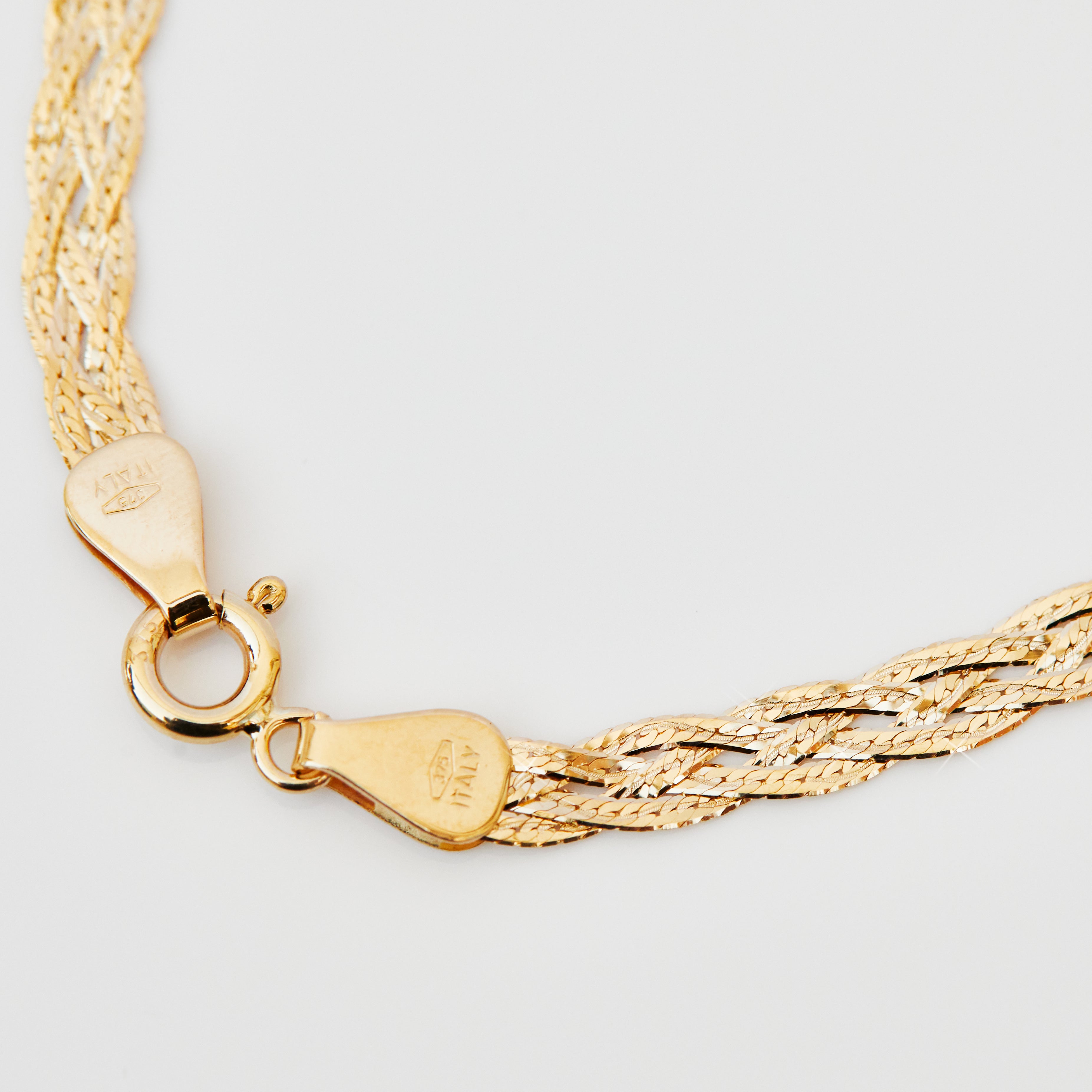 Diamond Cut Braid Chain Bracelet for Women - 14K Gold Plated Stainless Steel Jewelry - Perfect for Parties, Weddings & Everyday Wear