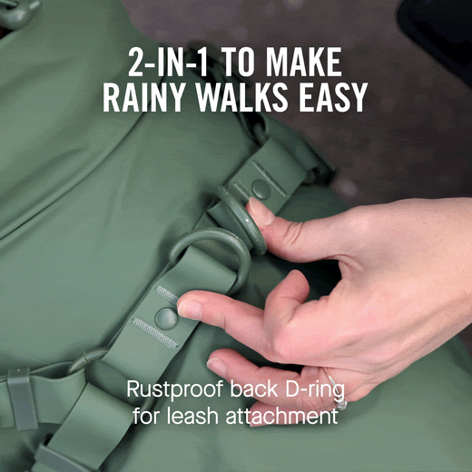 Waterproof Dog Raincoat - Forest Green Outdoor Rain Jacket for Small & Medium Dogs - Perfect for Walking, Hiking & Wet Weather Protection