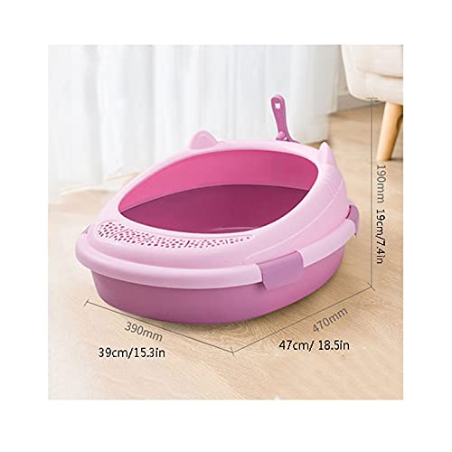 Premium Semi-Enclosed Cat Litter Box - Large Splash-Proof Design with Odor Control | Easy to Clean Kitten Litter Tray | Ideal for Small Spaces & Multi-Cat Homes (Size A)