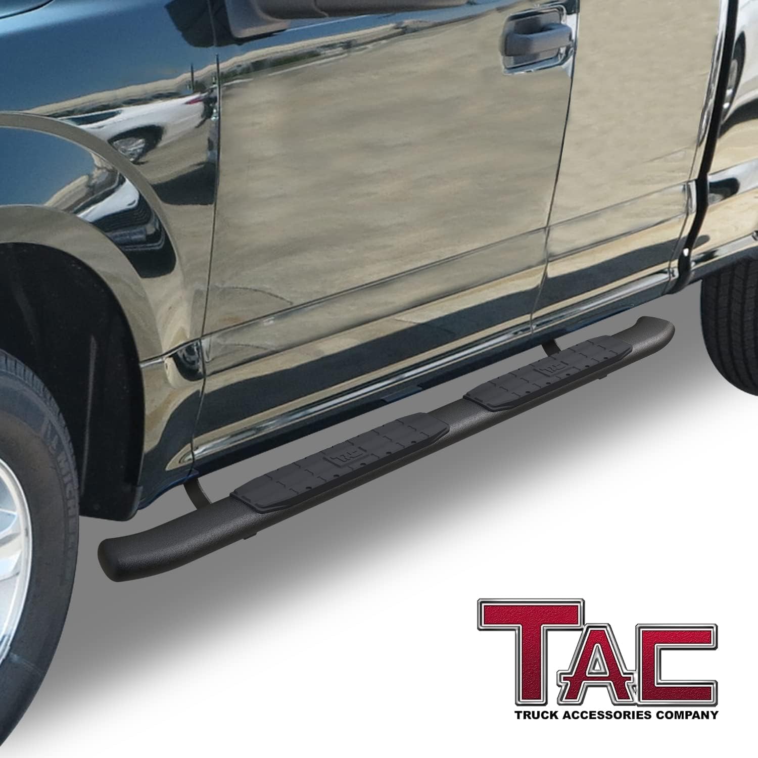 TAC Side Steps for Ford F150 F250 Super Cab - Black Off-Road Nerf Bars (2pcs) | Perfect for Truck Pickup & Off-Roading