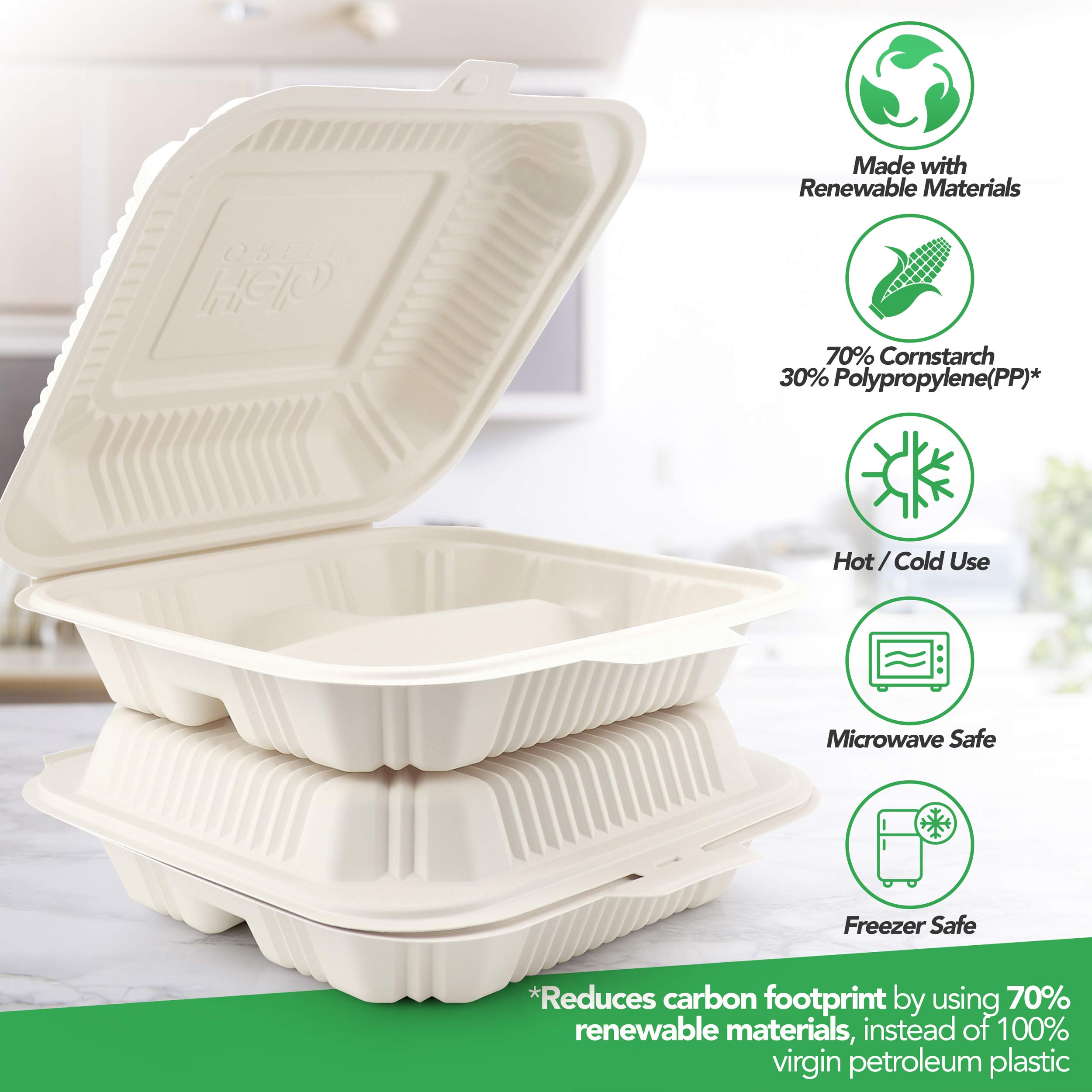 Eco-Friendly 3-Compartment 8