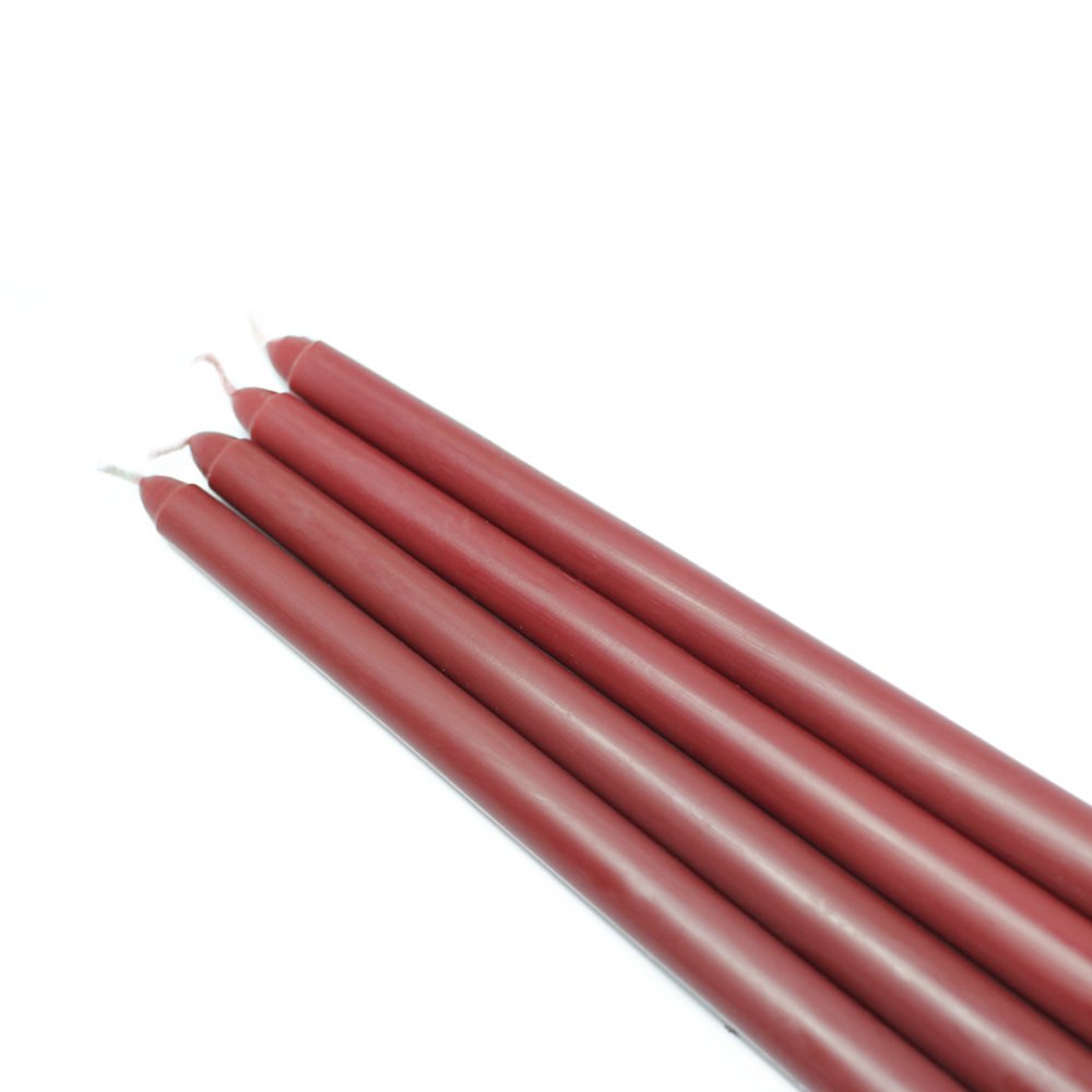 144-Piece 12-Inch Burgundy Taper Candles for Weddings, Dining, and Home Decor – CEZ-073_12