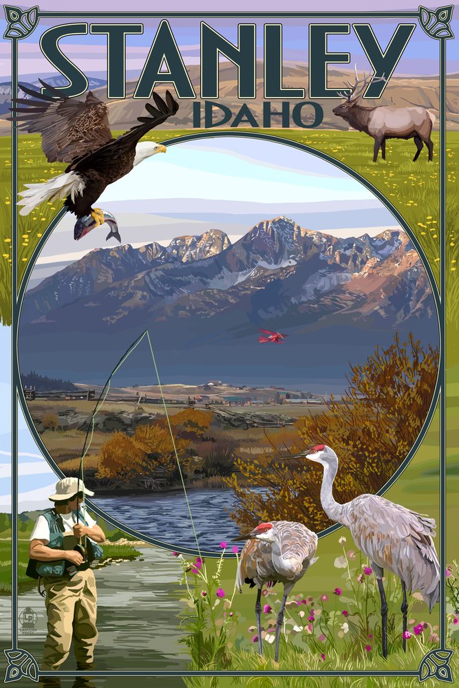 Stanley Idaho Town Scenes Wall Art - 16x24 Wrapped Canvas Print for Home & Office Decor - Perfect for Living Room, Bedroom or Cabin Interior Design