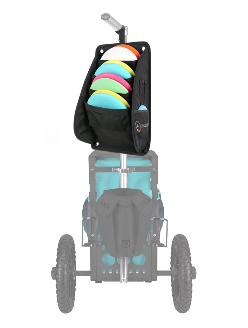 **LUCKY CLOVER Disc Golf Cart Putter Pouch – Velcro Strap Storage Bag for Discs & Accessories | Fits Most Disc Golf Carts | Perfect for Tournaments & Practice Rounds**