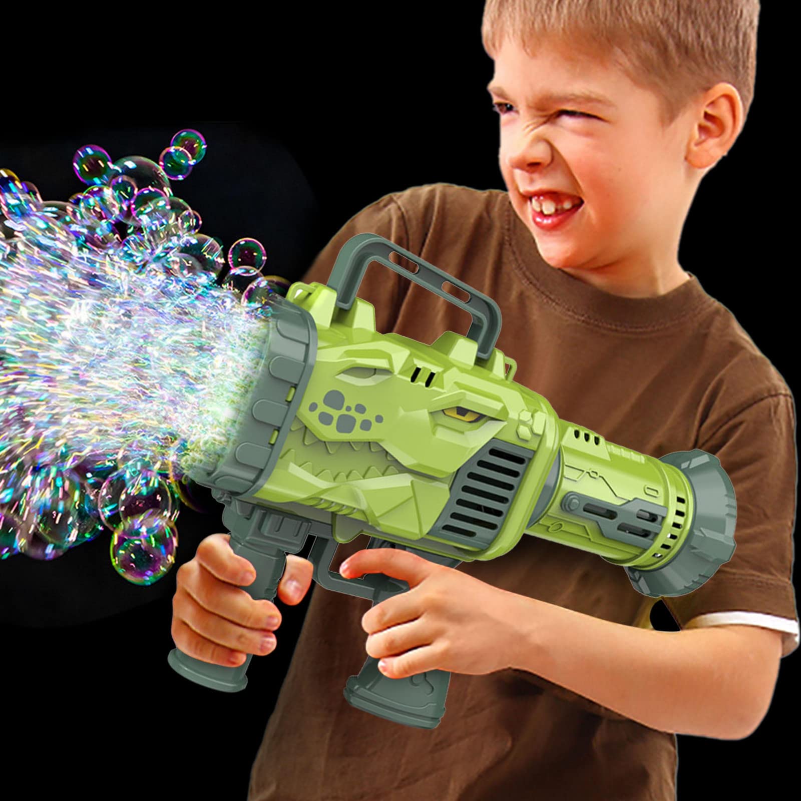 Big Bubble Maker Machine for Kids & Adults - 64-Hole Electric Automatic Bubble Blower with Colorful LED Lights - Perfect for Birthday Parties, Outdoor Play, and Backyard Fun