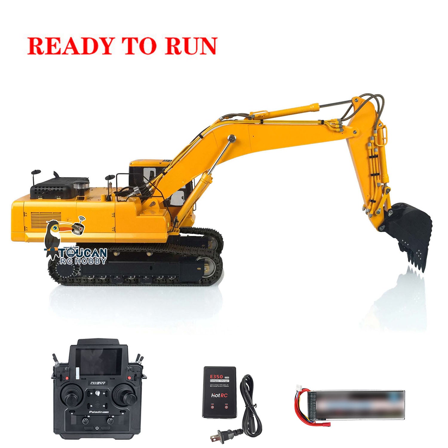 LESU PC360 1/14 Scale RC Hydraulic Excavator Toy - Ready-to-Run Metal Construction Truck with Safety Net, Quick Coupler & Grab Bucket - Perfect for Construction Site Play, Collecting & RC Hobby Enthusiasts