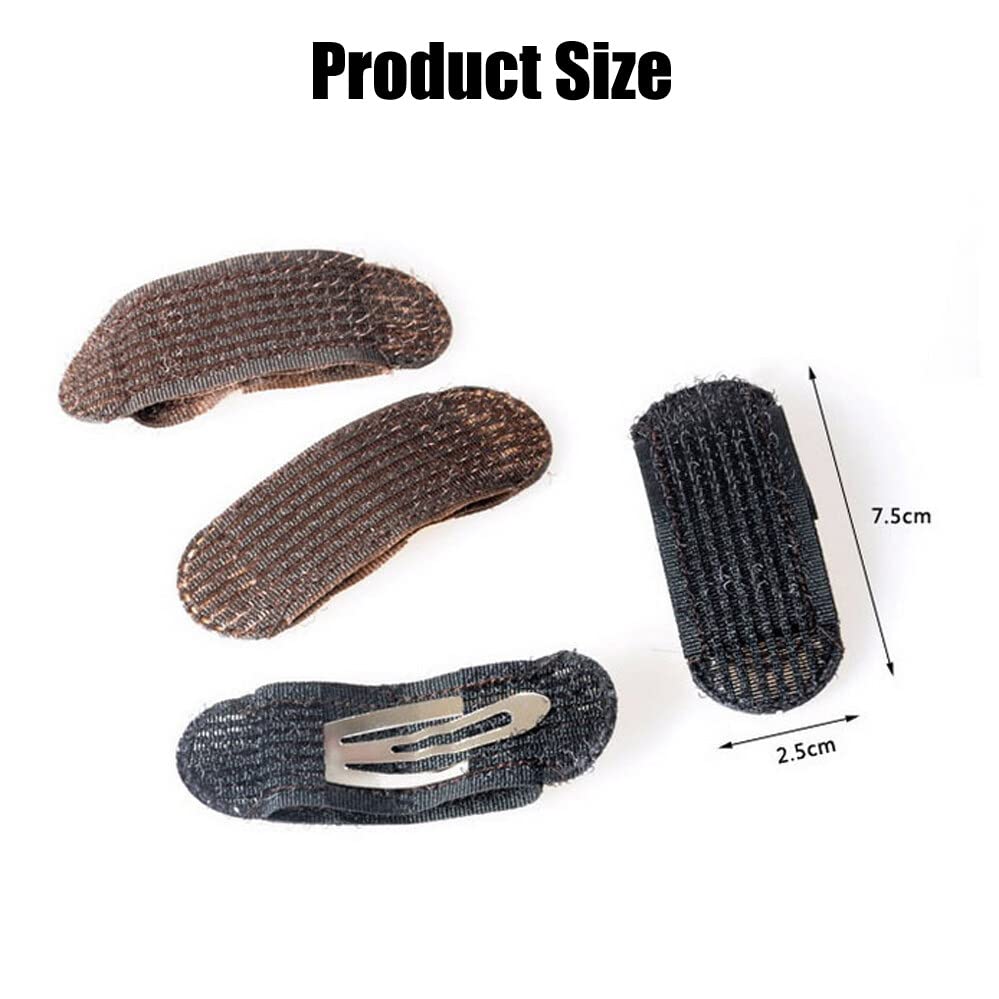 3 Pairs Invisible Black Bump Up Hair Clips - Volumizing Hair Inserts for Updos, Buns & Braids - Styling Tool for Women & Girls - Perfect for Fluffy Hair & Everyday Hairstyles (Great for Work, Parties & Special Occasions)