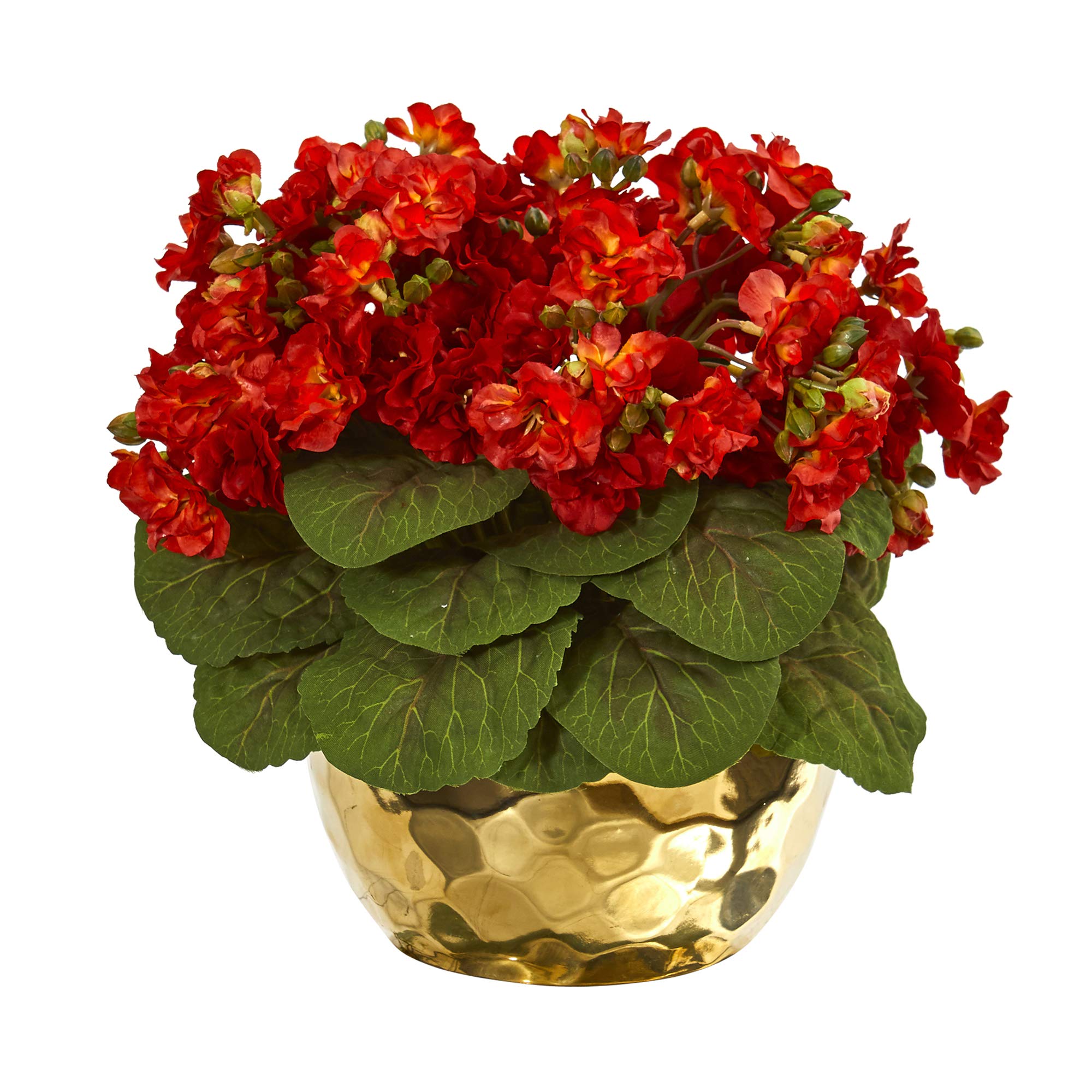 Nearly Natural Violet Artificial Gold Vase Silk Plants - Lifelike Floral Arrangement for Home Decor, Office, Wedding Centerpieces & Tabletop Displays