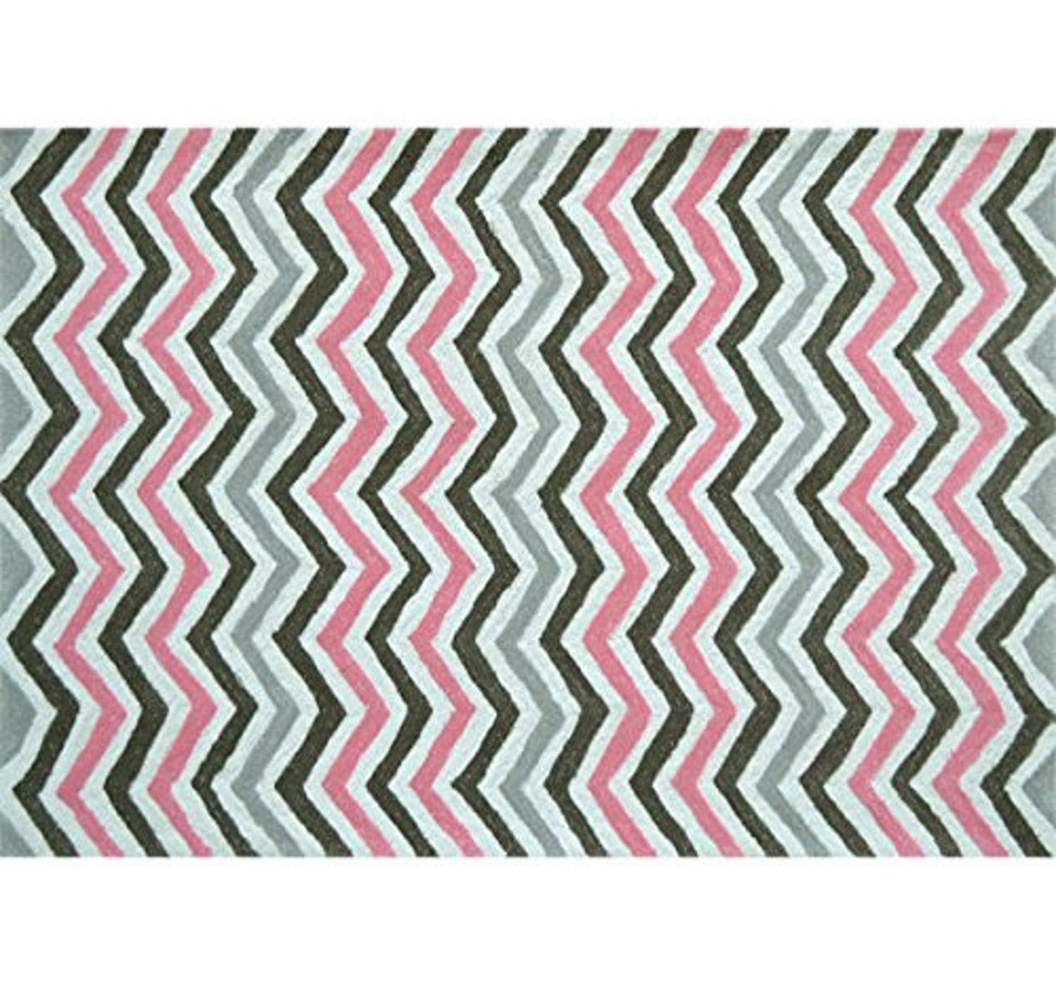 Handmade Pink Chevy Multicolor Area Rugs by The Rug Market - Perfect for Boho Bedroom, Living Room & Nursery Decor