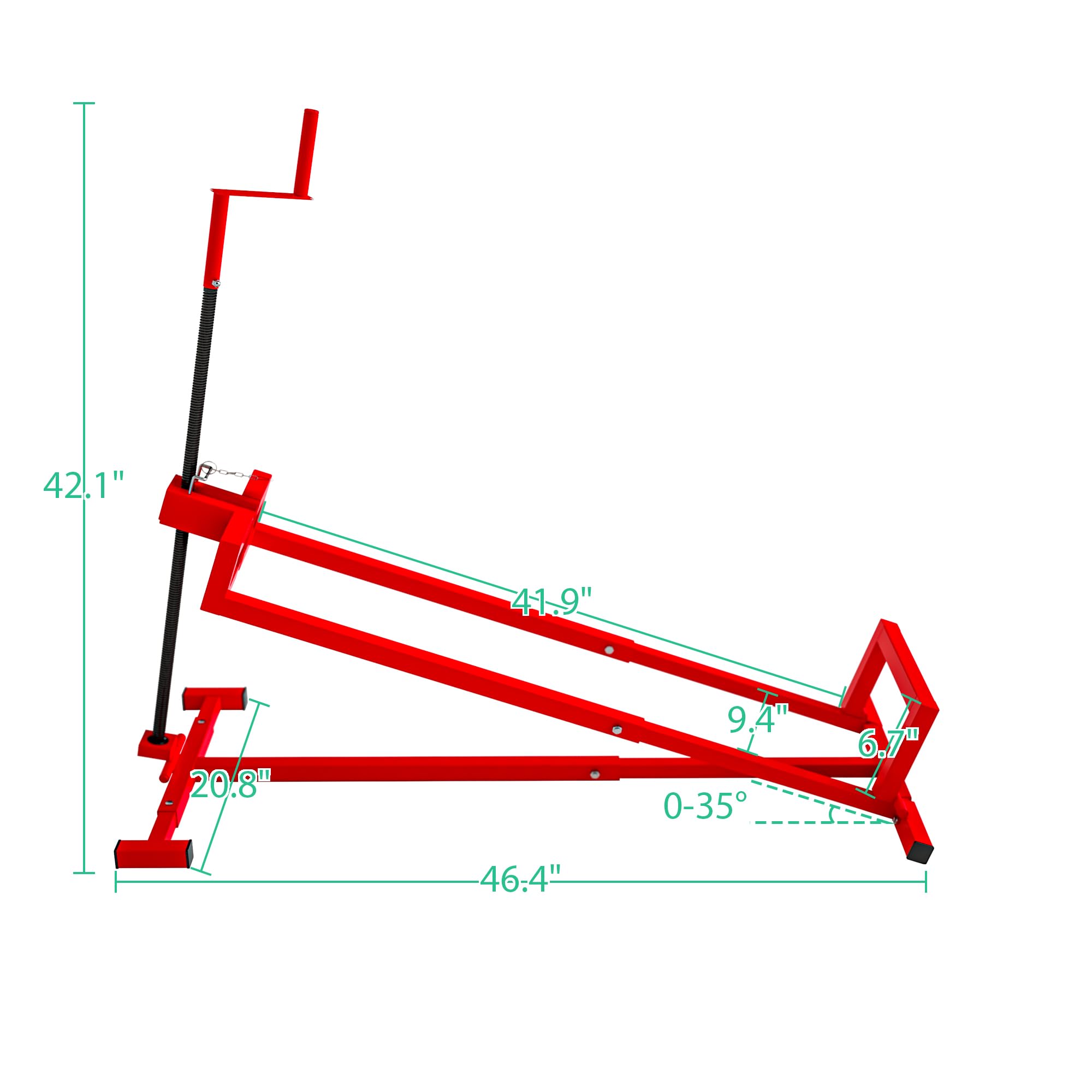Heavy Duty Riding Mower Lift - 882LBS Capacity Lawn Tractor Jack with Manual & Power Tool Handles - Red Garden Tractor Lifting Platform for Mower Maintenance (Perfect for DIY Repairs, Tire Changes & Seasonal Storage)