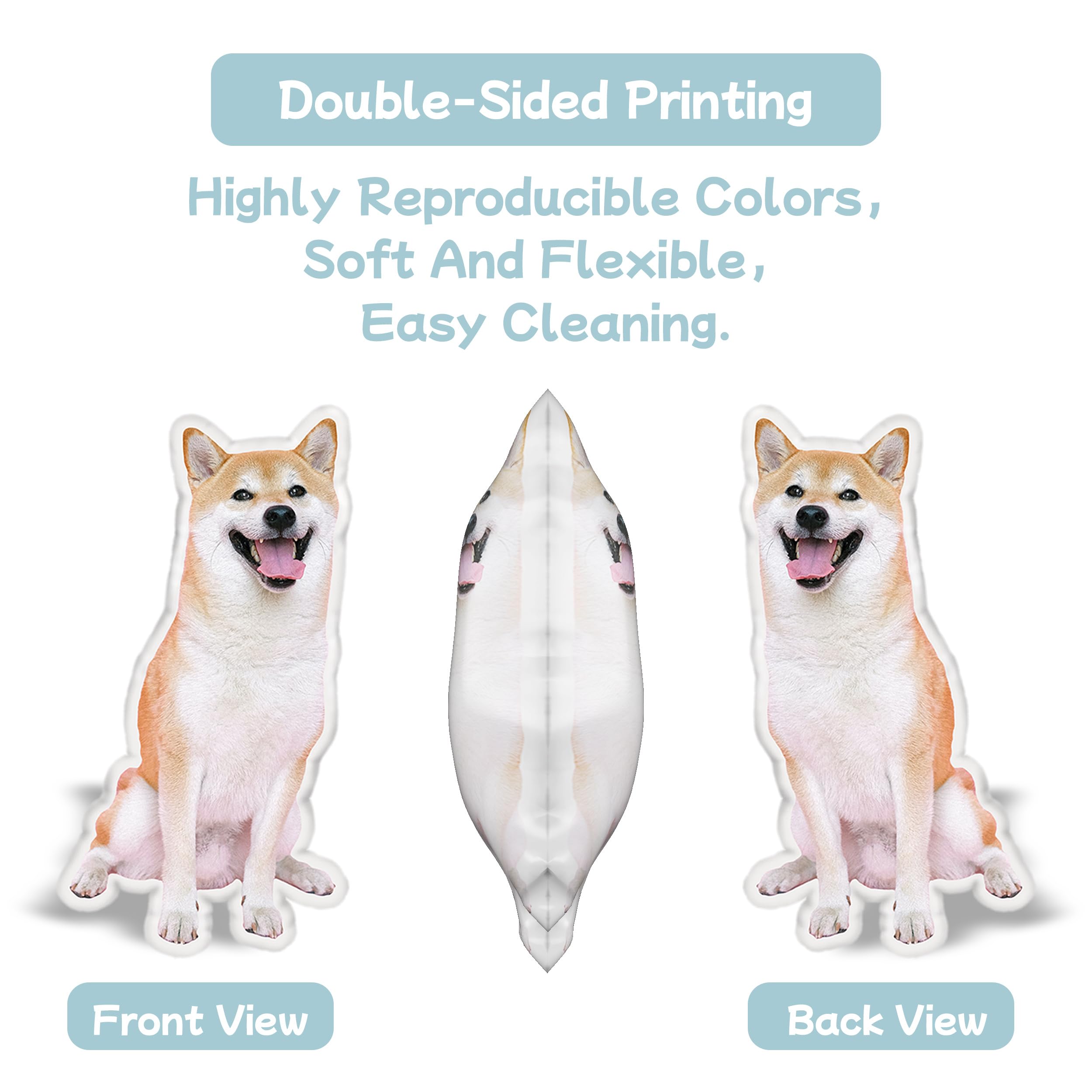 Custom Photo Pet Pillow - Personalized Dog & Cat Pillow with Your Picture - 12 Inch Customized Gift for Mother's Day, Father's Day & Graduation - Perfect for Home Decor, Pet Memorial & Special Occasions