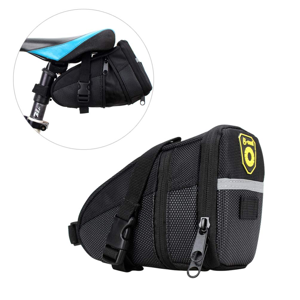**Garneck Waterproof Bike Saddle Bag - Mountain & Road Bicycle Seat Storage Pouch with Rear Light - Foldable, Durable for Cycling Commute, Touring & Outdoor Adventures**