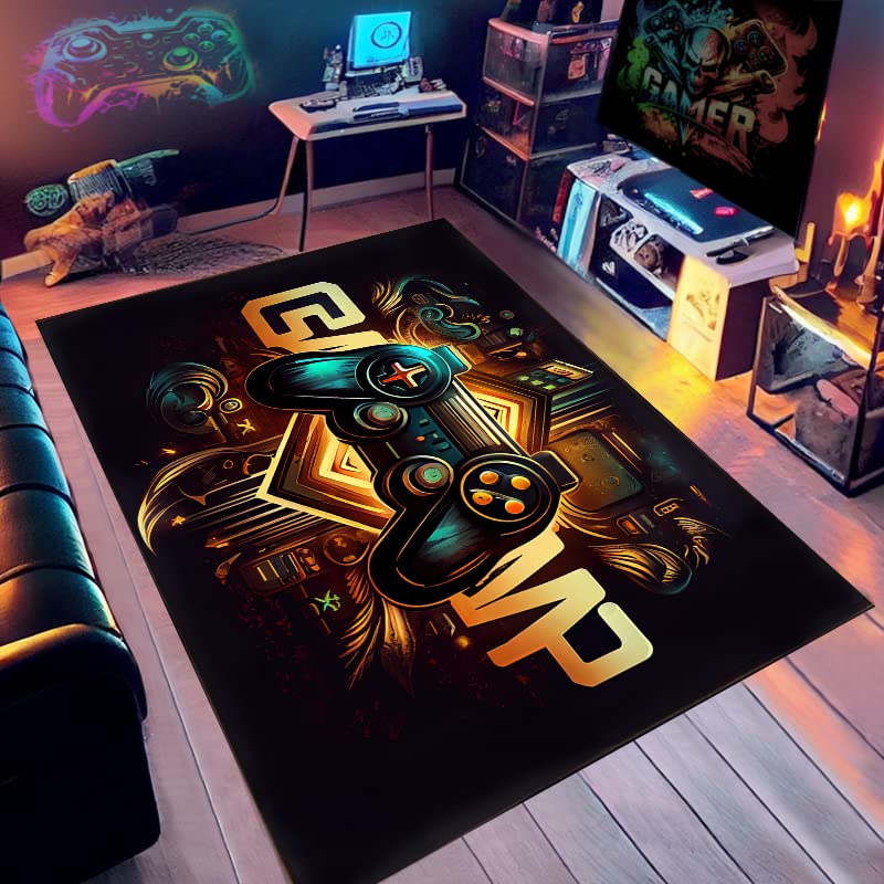 36x24 Inches Gaming Rug for Boys Room - Soft Gamer Carpet with Controller Design - Perfect for Bedroom, Game Room & Teen Decor