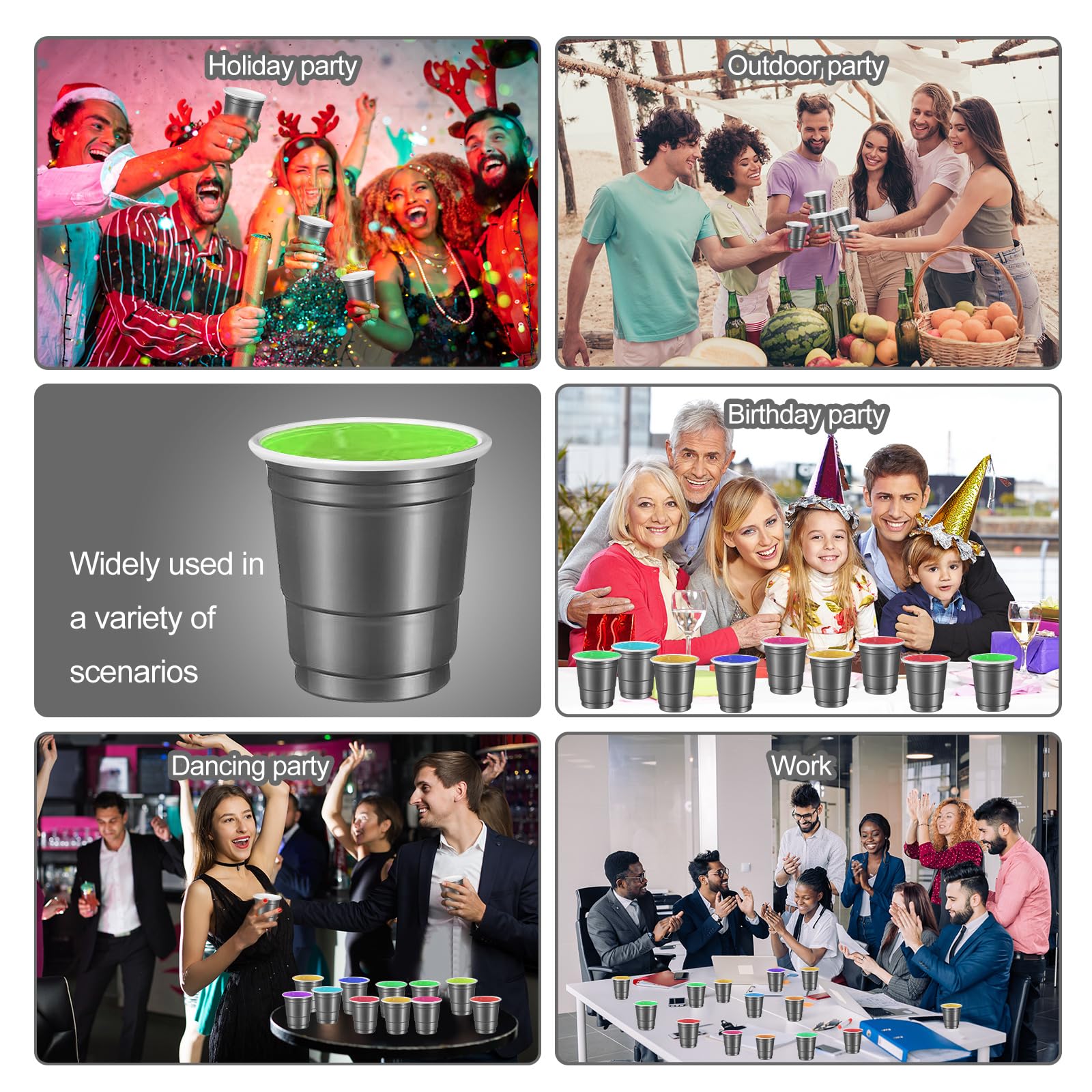 500 Grey Plastic Shot Glasses - 2oz Disposable Cups for Drinking, Tastings & Parties