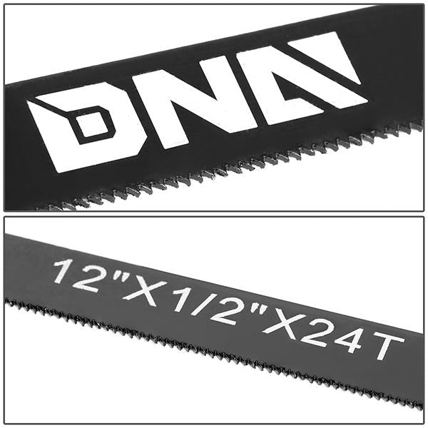 10 Pack 12-Inch 24 TPI High Carbon Steel Hacksaw Blades for Metal Cutting - Perfect for DIY Projects, Plumbing, and Construction Work