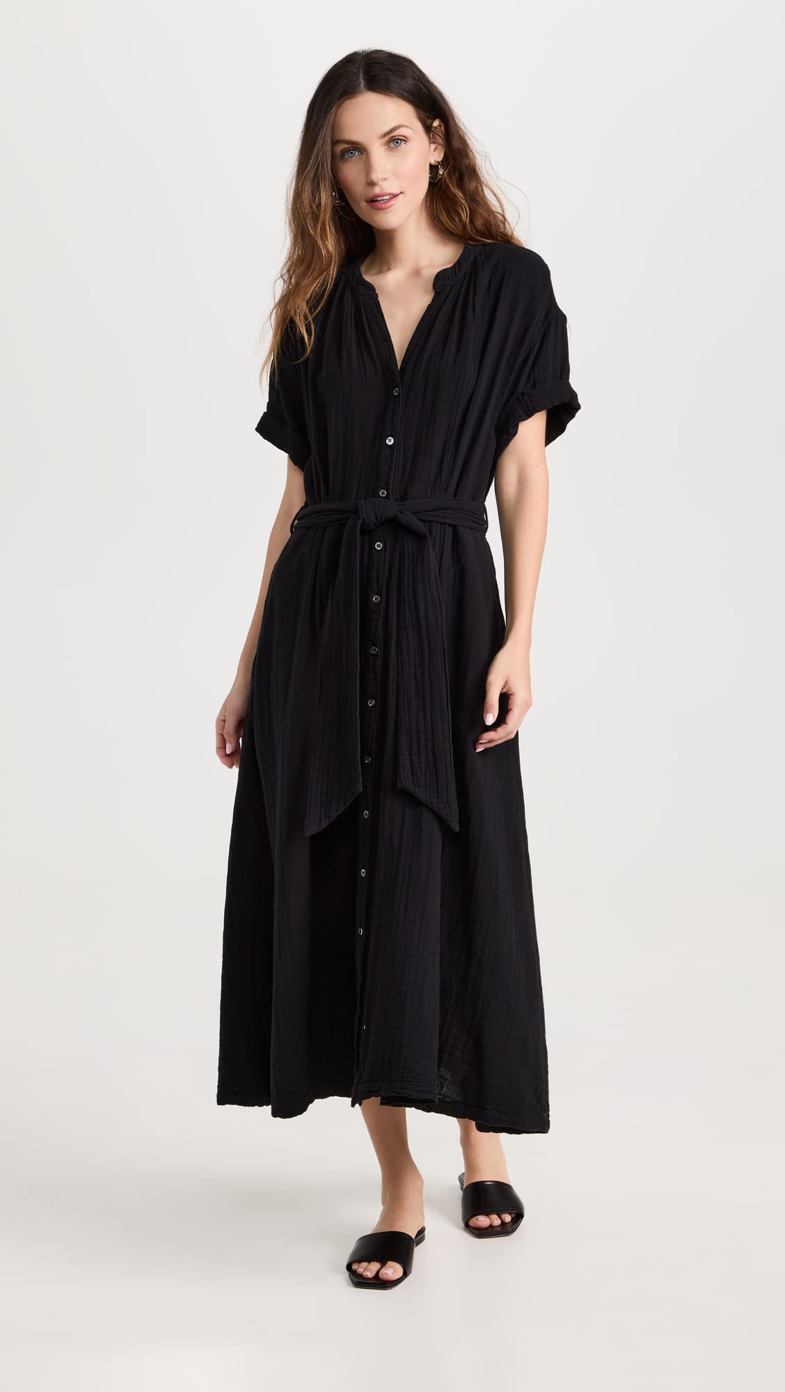 XIRENA Women's Cate Dress - Flowy Summer Midi Dress with Short Sleeves, Casual Boho Style for Beach, Vacation & Everyday Wear