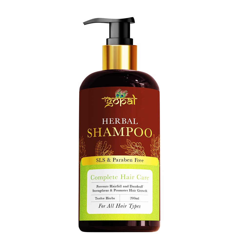 RamGopal Ayurveda Amla Reetha Shikakai Herbal Shampoo for Hair Fall Control & Growth - 200ml | Natural Hair Care for All Hair Types | Sulfate-Free & Chemical-Free | Perfect for Daily Use & Scalp Nourishment