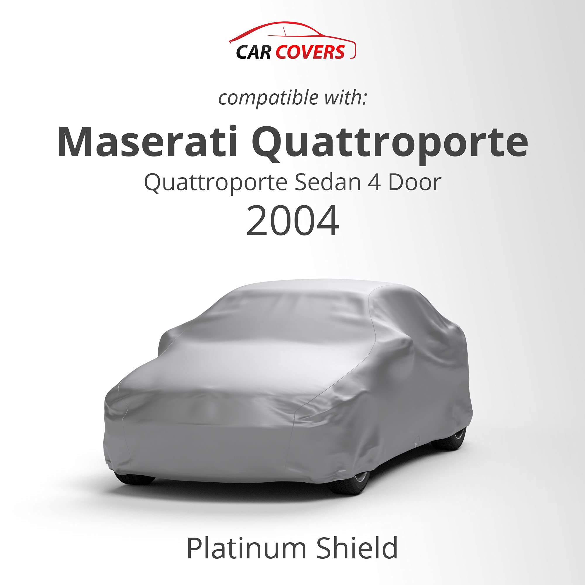 **Weatherproof Car Cover for 2004 Maserati Quattroporte Sedan 4-Door - All-Season Protection Against Water, Snow, Sun & Dust - Soft Fleece Lining - Includes Cable Lock, Storage Bag & Wind Straps - Perfect for Outdoor & Indoor Parking**