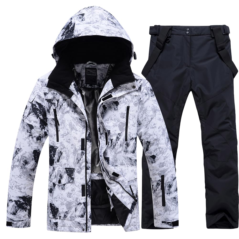 **Men's Waterproof Ski Suit Set - Windproof Snow Jacket & Pants for Winter Sports, Snowboarding & Mountain Adventures**    *Perfect for Skiing, Snowboarding, Hiking & Cold Weather Outdoor Activities*