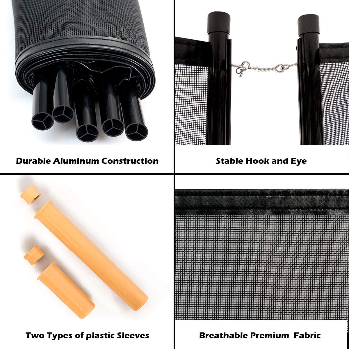 Giantex 4ft x 12ft In-Ground Pool Safety Fence Kit - Removable Mesh Barrier with 2 Size Sleeves for Kids & Pets - Durable Swimming Pool Fence for Backyard, Garden, and Outdoor Safety Protection