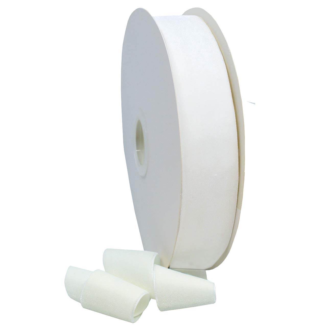 Morex Viviana Velvet Ribbon - 1.5 Inch x 20 Yards, Premium White Satin Ribbon for Gift Wrapping, Wedding Decorations, DIY Crafts & Hair Bows