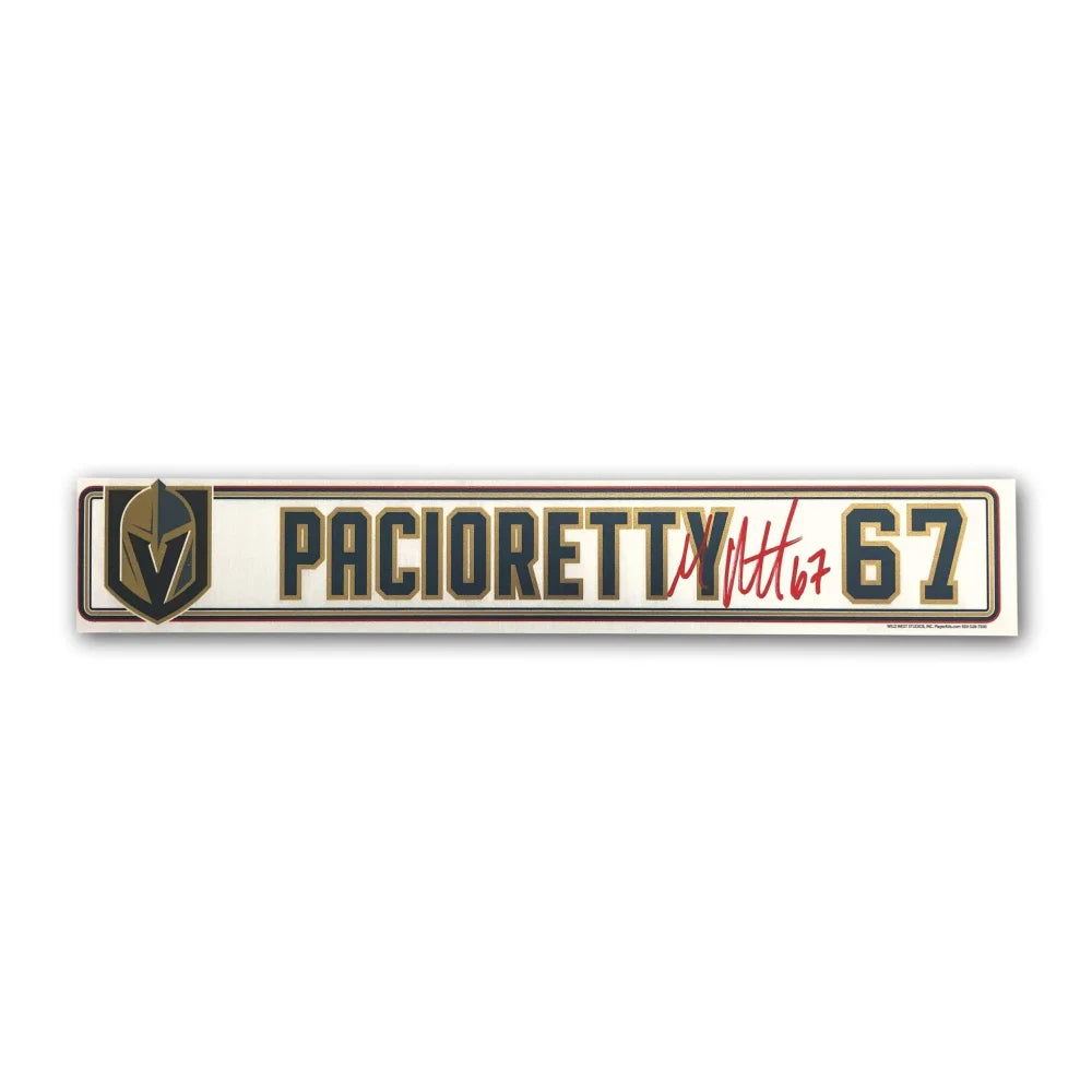 Authentic Max Pacioretty Signed Vegas Golden Knights Game-Used Locker Room Nameplate with JSA COA - Perfect for NHL Memorabilia Collectors and Hockey Fans