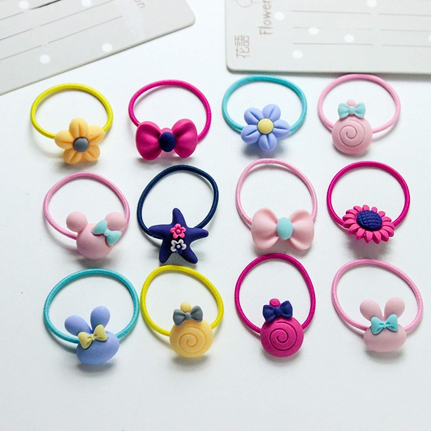 30 Pcs Elastic Hair Ties & Cute Baby Girls Hair Clips Set - Soft Headbands, Ponytail Holders for Toddlers, Cartoon Hair Accessories for Girls (Perfect for School, Playtime & Daily Styling)