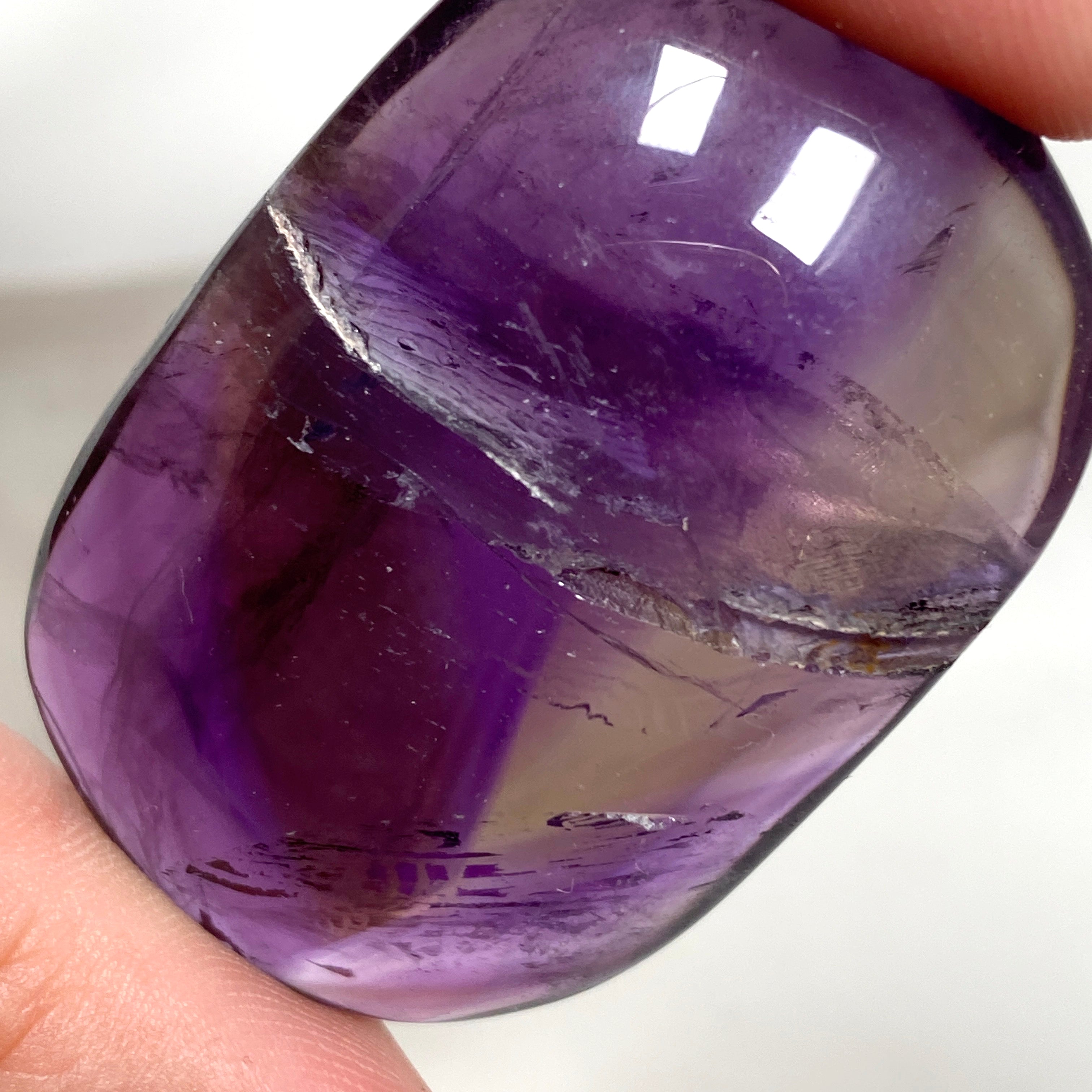Natural Ametrine Palm Stone - Healing Crystal for Stress Relief & Meditation | Perfect for Reiki, Chakra Balancing & Spiritual Practices