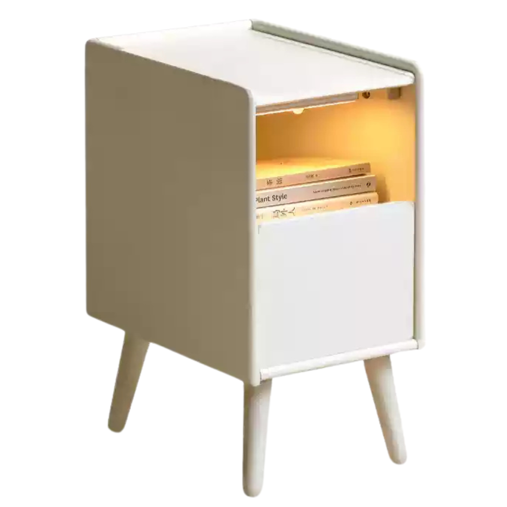 Solid Wood Ultra Narrow Nightstand - Oak, Rubber, Cherry - Perfect for Small Bedrooms, Apartments & Tight Spaces