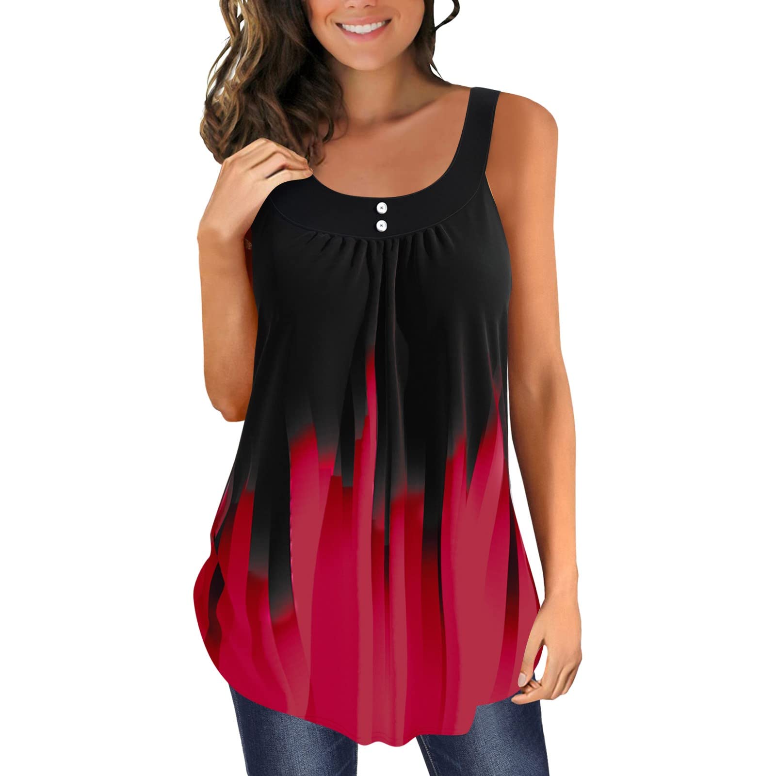 Women's Flowy Chiffon Tank Top - O-Neck Sleeveless Basic Solid Color Casual Summer Tops (Black) | Perfect for Beach Outfits, Yoga Wear & Everyday Comfort