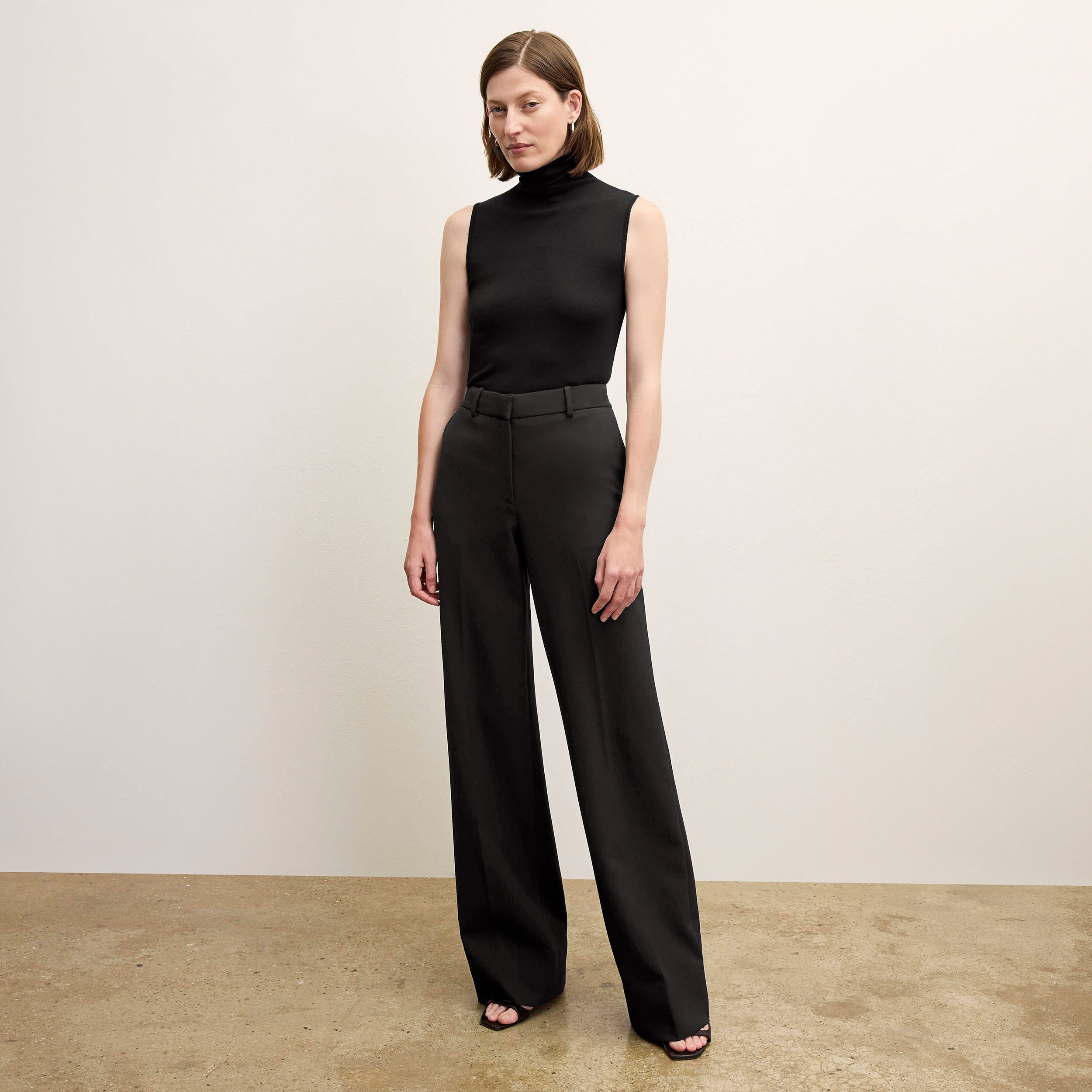 Tinsley Wide Leg Pants for Women - Stretchy Comfort Suit Pants in Black | Perfect for Office, Business Casual & Formal Wear