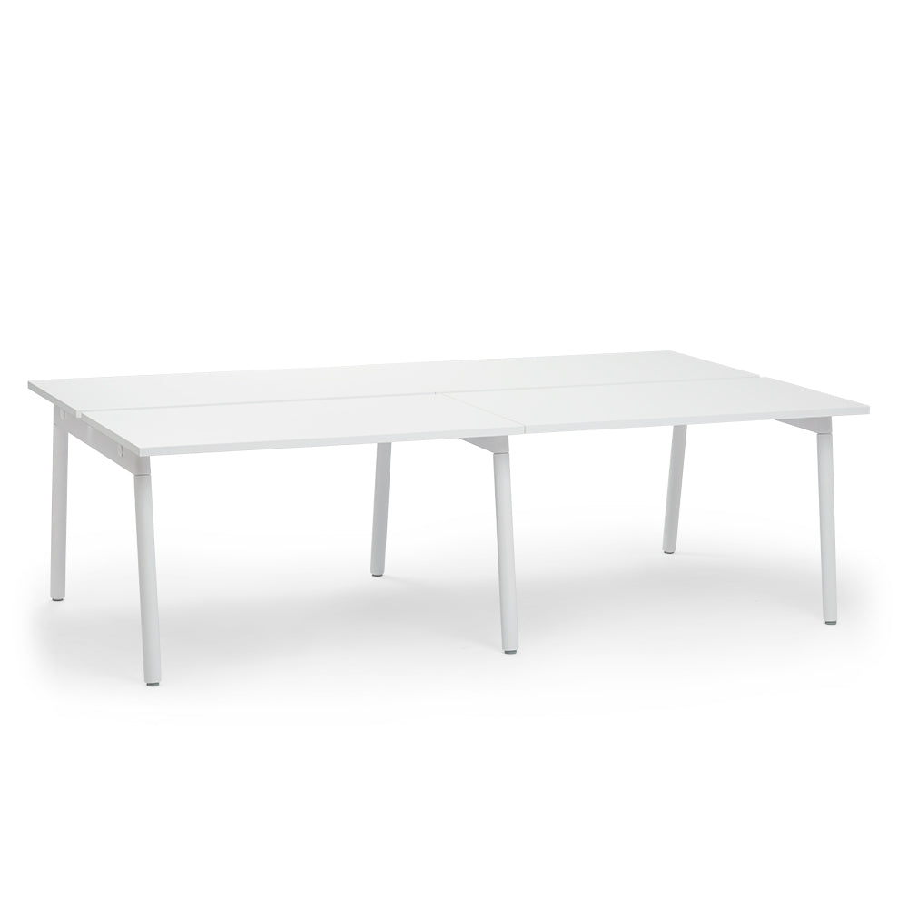 Series A Double Desk for 4 People - Spacious Office & Study Desk for Home & Workspace - Perfect for Remote Work, Team Collaboration & Home Office Setup