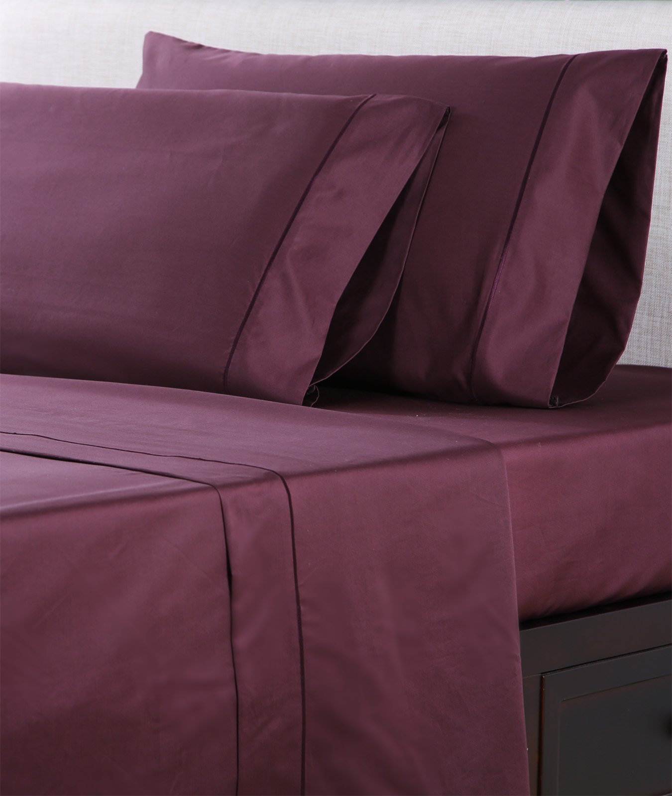 Affluence 1000-Thread-Count 100% Cotton Sateen King Sheet Set - Ultra Soft & Breathable Luxury Bedding - Perfect for Master Bedrooms, Guest Rooms & Hotels (Plum)