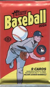 2024 Topps Heritage Baseball Cards Pack - Authentic MLB Trading Cards for Collectors & Fans | Perfect for Sports Memorabilia, Gifts & Fantasy Leagues