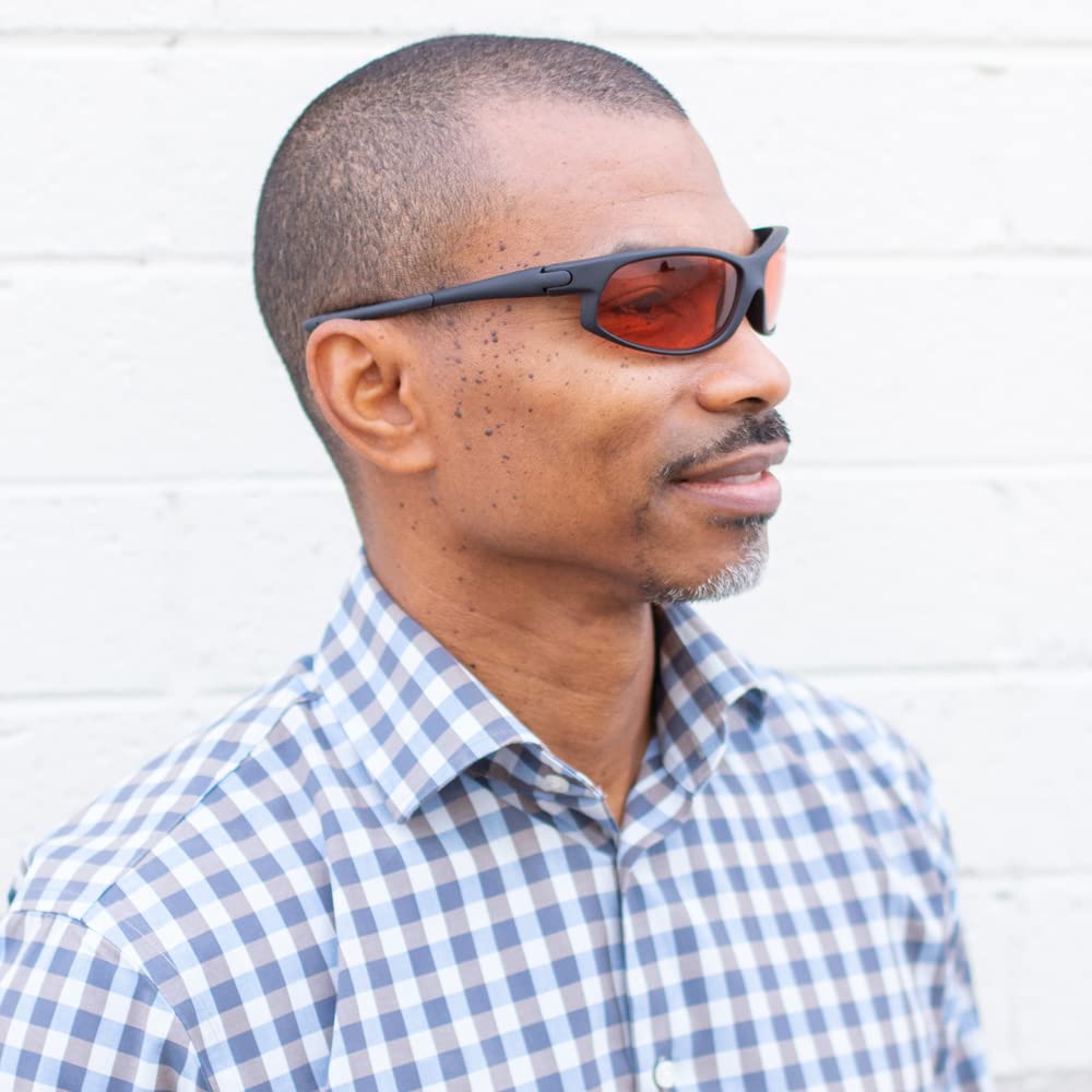 TheraSpecs Wrap Glasses for Light Sensitivity Relief - Migraine & Photophobia Relief Glasses - Blue Light Blocking & UV Protection - Perfect for Computer Work, Driving & Indoor Use