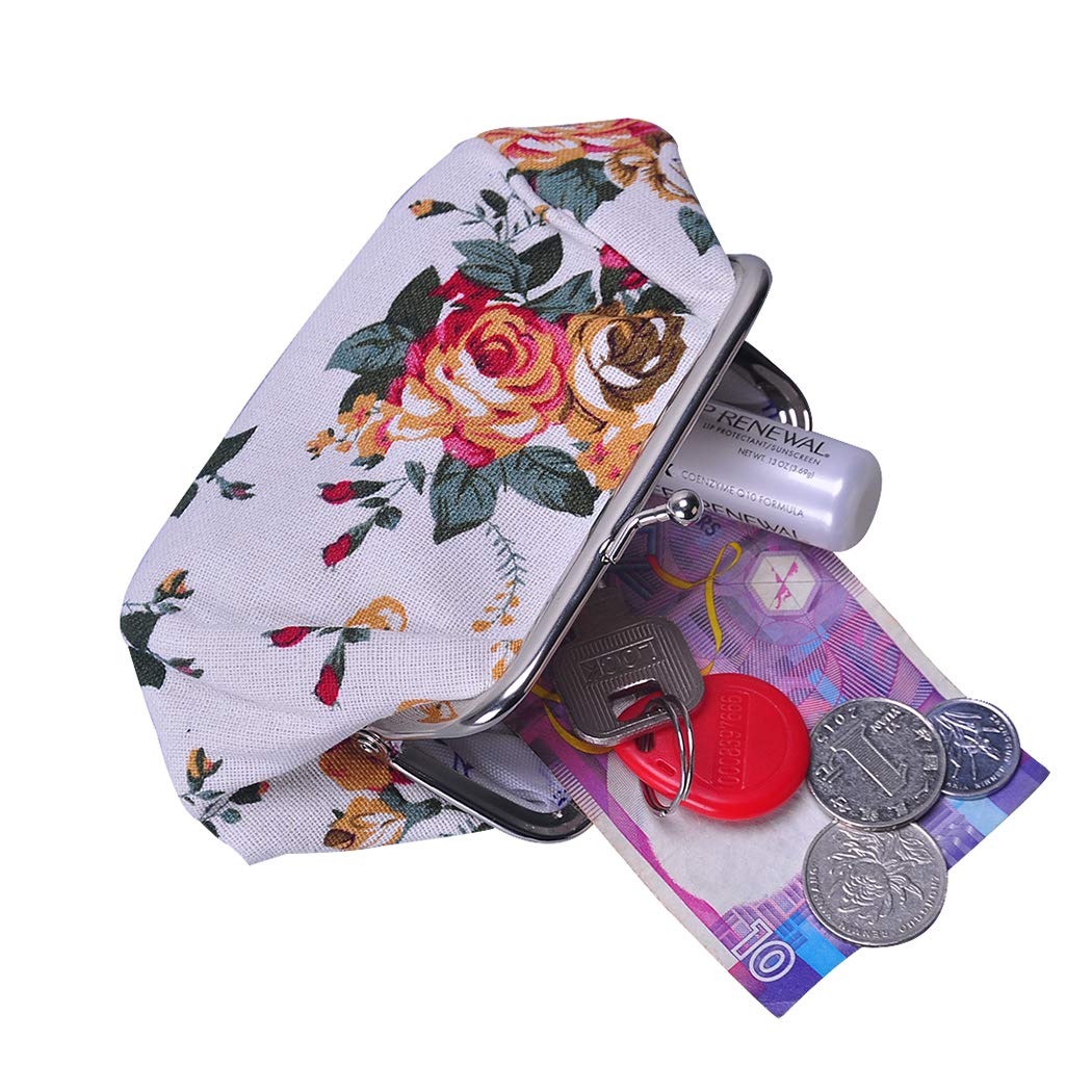 iSuperb Large Capacity Canvas Coin Purse Wallet with Clasp Closure - Credit Card Holder & Key Organizer for Women | Travel Essentials, Everyday Use, Gift Idea