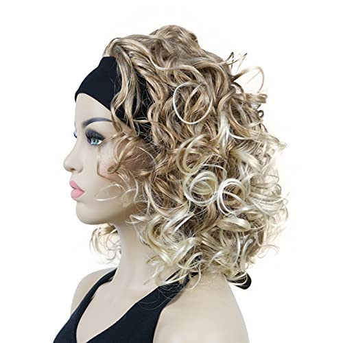 Curly Mixed Blonde 12 Headband Wig - Natural Looking Synthetic Hairpiece for Women | Perfect for Cosplay, Daily Wear & Costume Parties