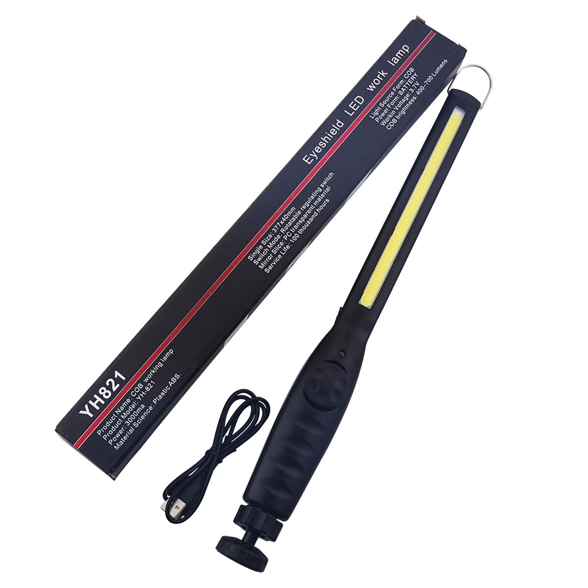 MODOAO Rechargeable COB LED Work Light 700 Lumens - Magnetic Flashlight with USB Cable - Bright Inspection Light for Mechanics, Car Repair, Outdoor Camping & Home Emergency - Durable LED Slim Light for Garage, Workshop & DIY Projects