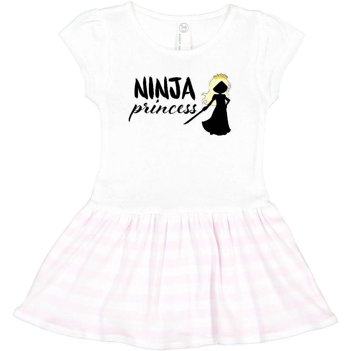 Inktastic Ninja Princess - Blonde Silhouette Toddler Dress for Girls | Cute & Comfortable Casual Outfit for Playdates, Parties & Everyday Wear