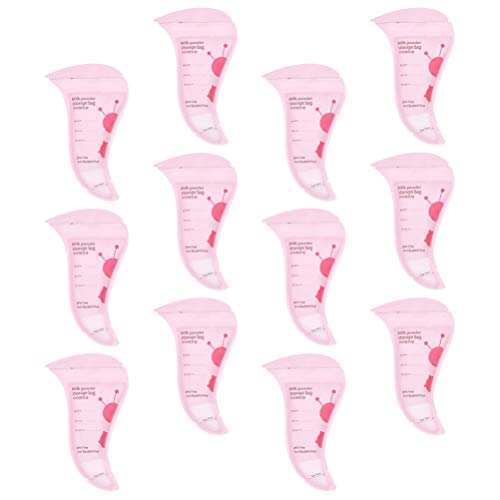NUOBESTY 30 Pack Disposable Baby Formula Powder Storage Bags - Portable Breast Milk Pouches for Travel, Daycare & On-the-Go Feeding (Pink)