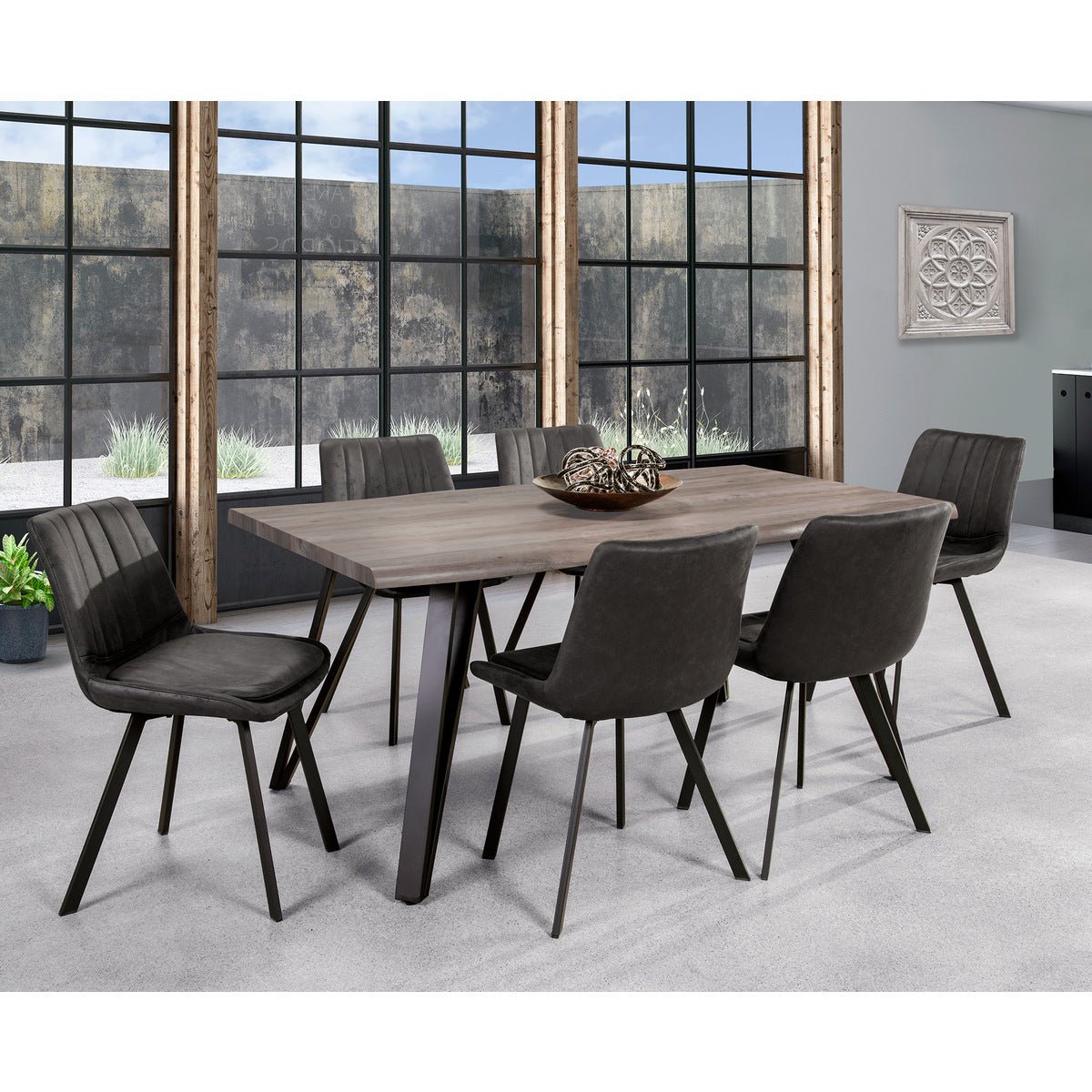 Carrie Dining Table - Modern Wooden Dining Table for 6, Farmhouse Style Kitchen Table with Extendable Leaf - Perfect for Family Dinners & Entertaining Guests