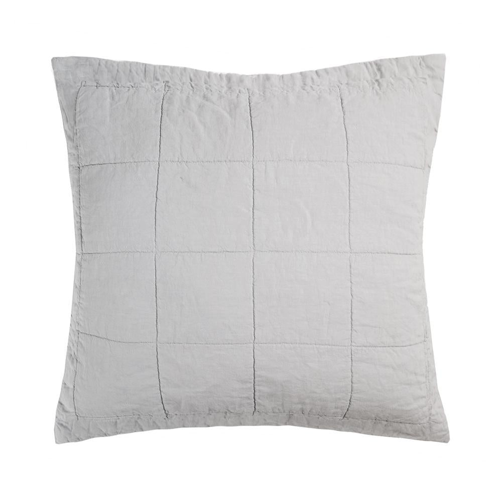 Premium French Flax Linen Quilted Euro Pillow Sham - Breathable & Luxurious Bedding by Bambury | Perfect for Master Bedroom, Guest Room & Boho Chic Decor
