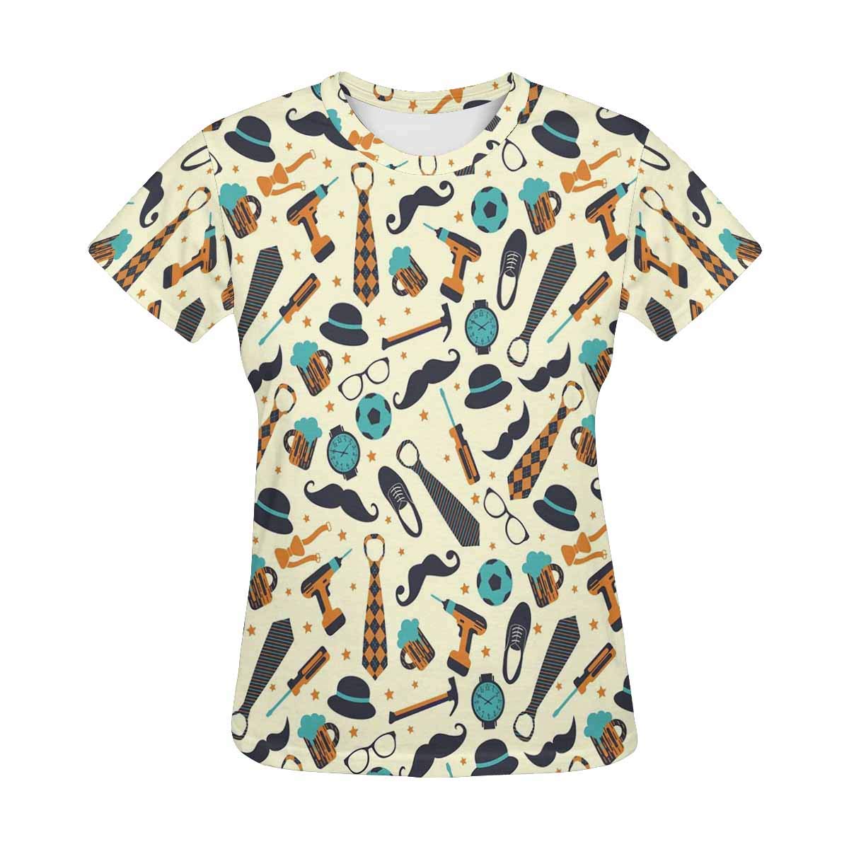 InterestPrint Women's Abstract Lips & Teeth Pattern T-Shirt - Short Sleeve Crew Neck Cotton Top for Casual Wear, Street Style & Summer Outfits