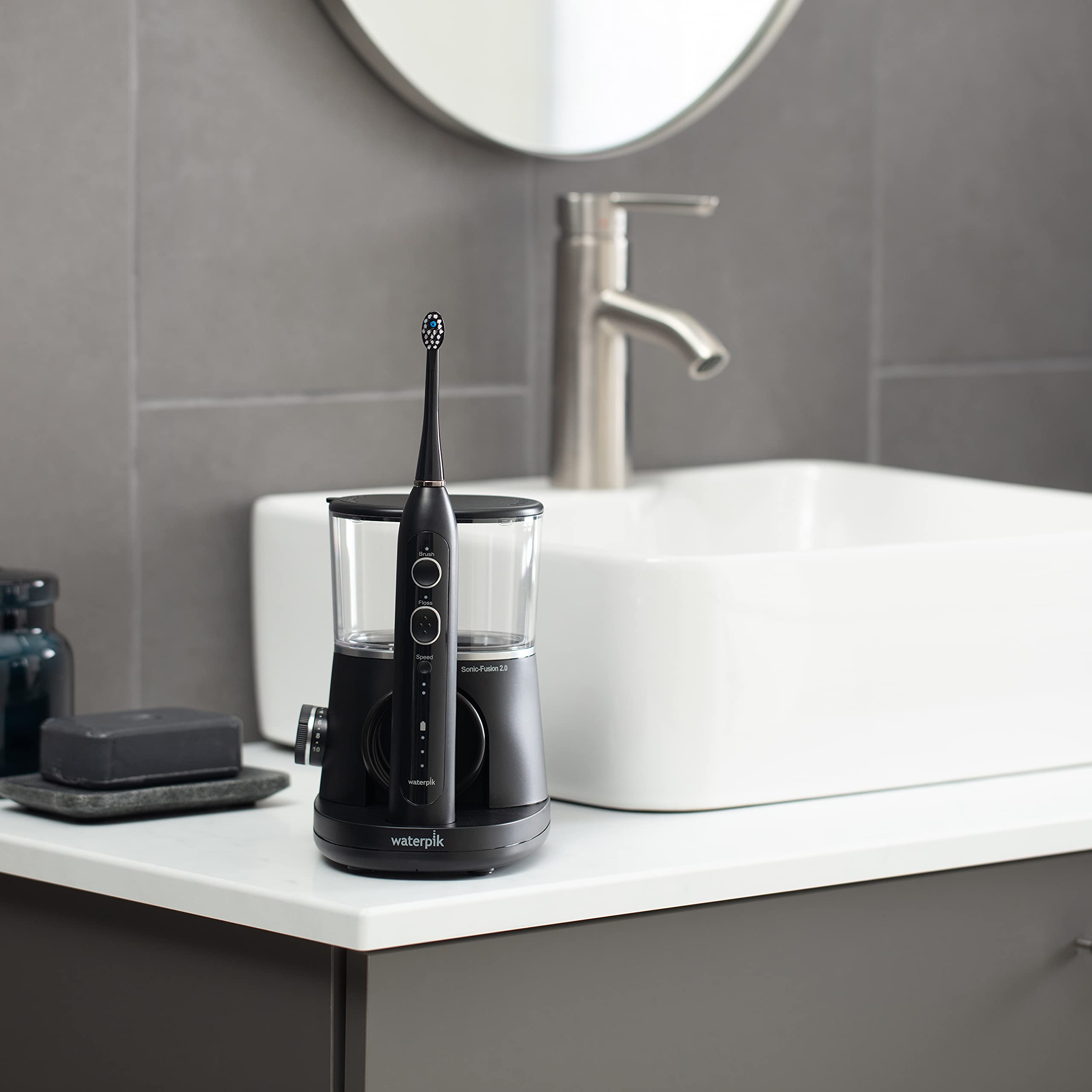 Waterpik Sonic-Fusion 2.0 Electric Toothbrush with Flossing Technology - Black | Professional Dental Care for Teeth Cleaning & Gum Health | Perfect for Home & Travel Use