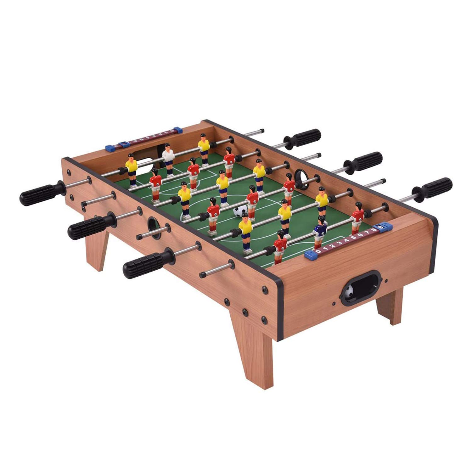27 Inch Wooden Foosball Table - Easy Assembly Indoor Soccer Game Set with 4 Balls for Game Rooms, Bars, Arcades & Family Game Night | Perfect for Parties, Man Caves & Entertainment Spaces