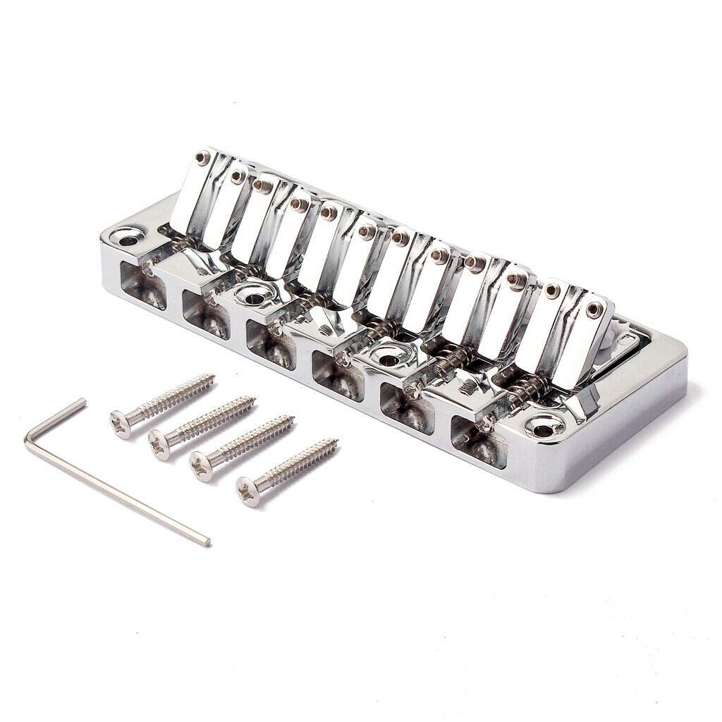 6 String Chrome Bridge Wrench Screws for Electric Bass Guitar - Premium Guitar Saddle Parts & Replacement Hardware | Perfect for Guitar Repair, Maintenance & Setup