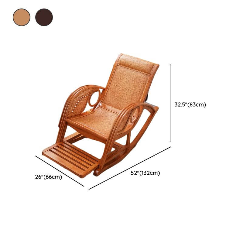 Natural Wood Rocking Chair with Cushioned Seat & Track Arms - Comfortable Nursery Glider for Baby Room, Living Room or Bedroom - Perfect for Breastfeeding, Reading & Relaxing